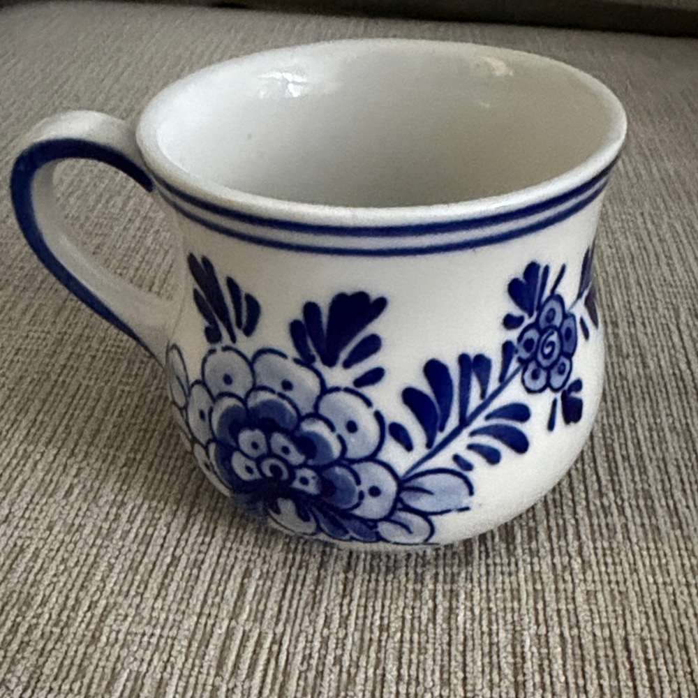 Vintage Delft Mug Windmill Floral